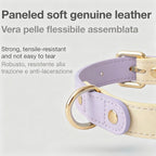 Collare Bicolore in Pelle Pastel (Lilla)