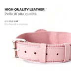 Collare in Pelle e Tessuto con Supporto Integrato per AirTag (Rosa)