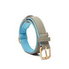 Two-tone vegan leather collar (Dove Grey)
