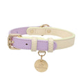 Collare Bicolore in Pelle Pastel (Lilla)